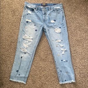 Luncky Brand jeans, flower embroidered